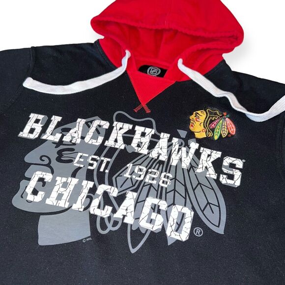 NHL Chicago Blackhawks Hoodie  Red Black GIII by Carl Banks Medium - Picture 5 of 16